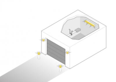 relé spínané pohonem garáže - schema